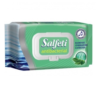 Салфетки влажные антибактериальные SALFETI 72 шт